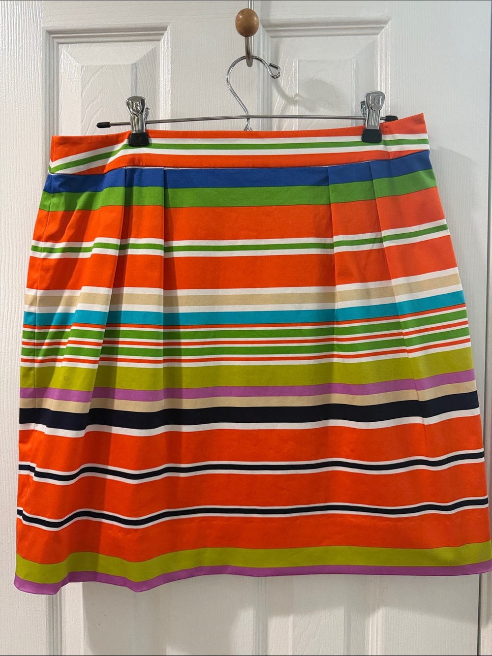 kate spade Orange Multicolor Striped A-Line Skirt